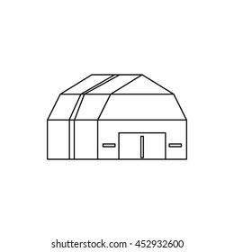 Garage storage icon in outline style. Building symbol isolated vector illustration