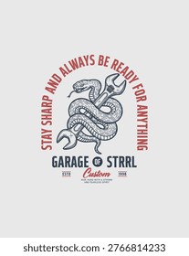 Garage Strrl Custom Snake Wrench Emblem.