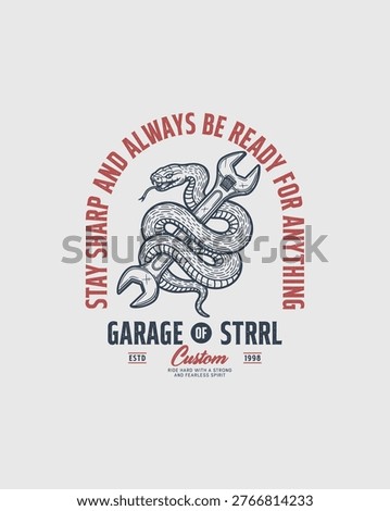Garage Strrl Custom Snake Wrench Emblem.