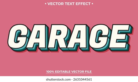 Garage text effect Retro vintage cartoon editable text effect style