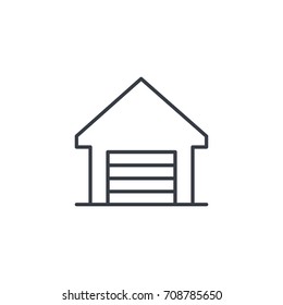 Garage thin line icon. Linear vector illustration. Pictogram isolated on white background