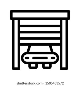 garage thin line vetor icon