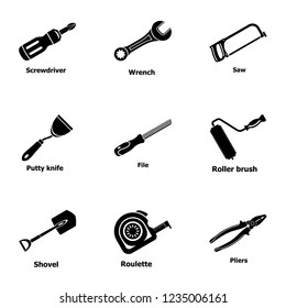 Garage tool icons set. Simple set of 9 garage tool vector icons for web isolated on white background