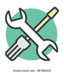 Garage Tools Colored Vector Icon 