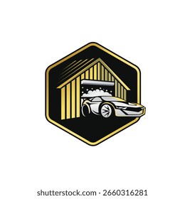 garage vector abstract logo modern style