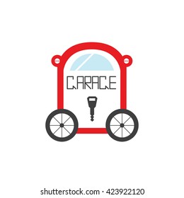 Garage vector banner, poster. Vector illustration