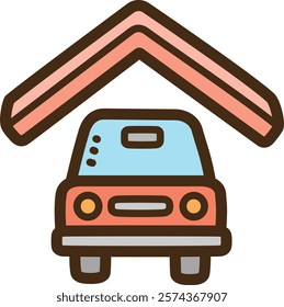 Garage vector doodle illustration and graphic