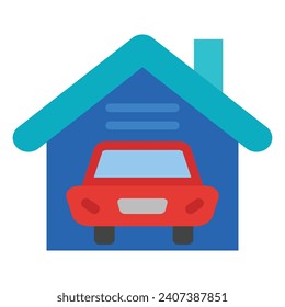 Garage Vector Flat Icon For Personal And Commercial Use.
