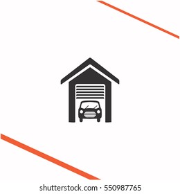Garage vector grey icon on white background. Garage symbol stock   illustration. Business picture.
