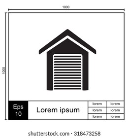 Garage vector icon.
