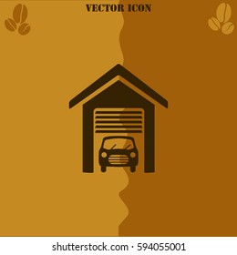 Garage vector  icon Coffee symbol background.