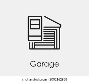 Garage vector icon. Editable stroke. Symbol in Line Art Style for Design, Presentation, Website or Apps Elements, Logo. Pixel vector graphics - Vector