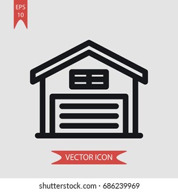Garage vector icon, illustration symbol