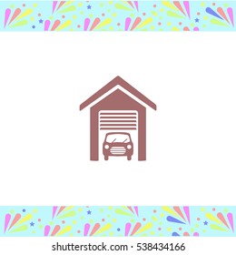 Garage vector icon on white background. Isolated illustration. Business picture.