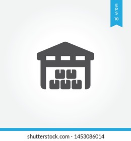 Garage vector icon, simple garage sign.