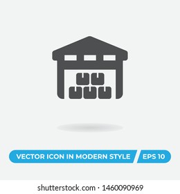 Garage vector icon, simple garage sign.