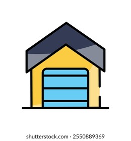 Garage vector icon stock illustration