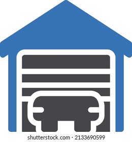 garage vector illustration isolated on a transparent background . glyph vector icons for concept or web graphics.