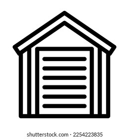 Garage Vector Line Icon Design