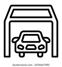 Garage Vector Line Icon Design