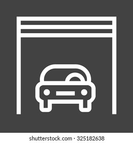 Garage, warehouse, car icon vector image. Can also be used for transport, transportation and travel. Suitable for mobile apps, web apps and print media. 