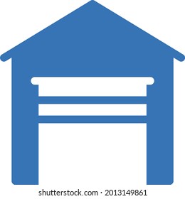 garage with white background. garage is a symbol of artificial intelligence.glyph colour  icon.