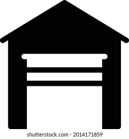 garage with white background. garage is a symbol of artificial intelligence.glyph flat icon.