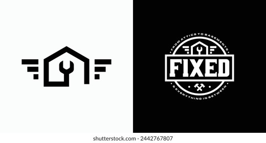 Garage workshop emblem vector logo design in classic, simple, clean and abstract style.