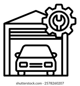 Garage Workshop icon line vector illustration