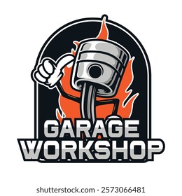 Garage workshop vector drawing design