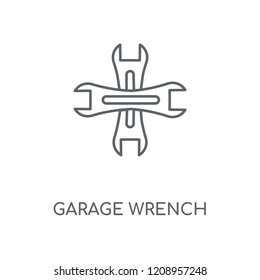 Garage Wrench linear icon. Garage Wrench concept stroke symbol design. Thin graphic elements vector illustration, outline pattern on a white background, eps 10.