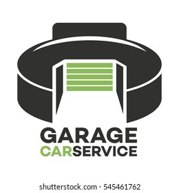 Garage and wrench logo