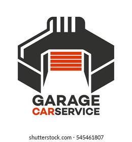 Garage and wrench logo