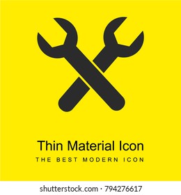 Garage wrenches bright yellow material minimal icon or logo design