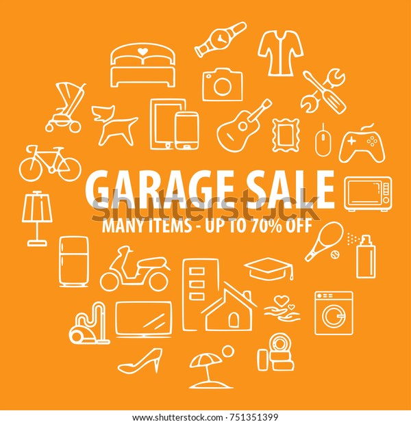 Garage Yard Sale Banner Template 70 Stock Vector Royalty Free