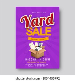 Garage Or Yard Sale Event Announcement Printable Poster Or Banner Template.