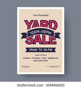 Garage Or Yard Sale Event Announcement Printable Poster Or Banner Template.