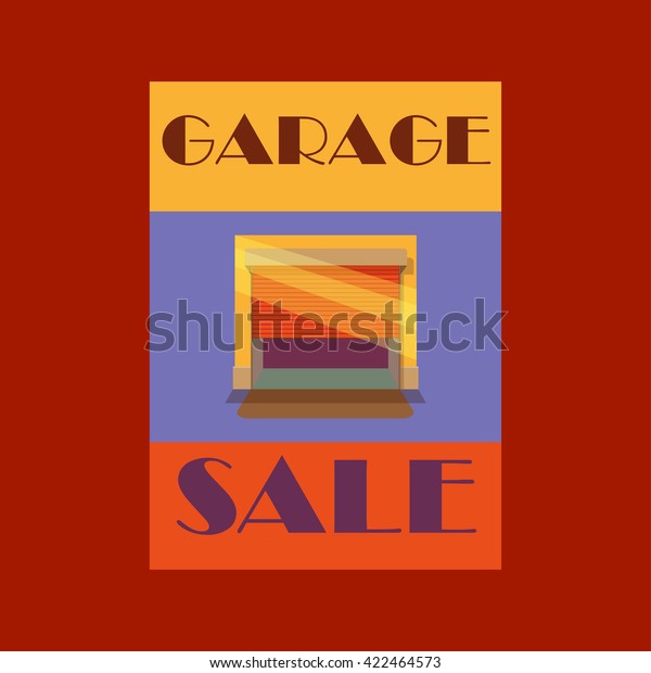 Garage Yard Sale Signs Box Household Stock Vector Royalty Free