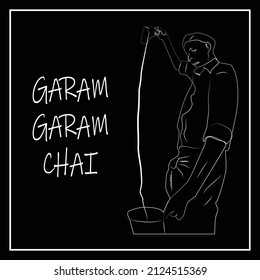 garam chai meaning hot tea poster, Chai or tea poster, tea banner, Chai background, chaiwala meaning tea seller poster