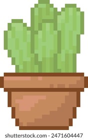 Vector de cactus garambullo pixel art 
