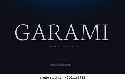 Garami Minimal font creative modern alphabet. Typography with dot regular and number. minimalist style fonts set.