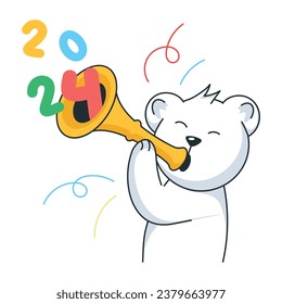 Garb this doodle sticker of bear horn 
