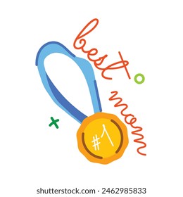 Garb this flat sticker of best mom medal 