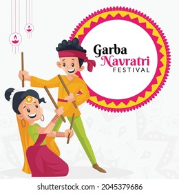 Garba Navratri festival banner design template.