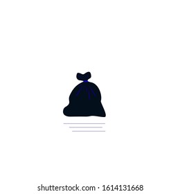 Garbage bag blue .Lures customers. Isolated .Environmental pollution.Recycling trash. Package design. Eco pack.