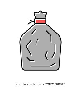 vector de icono de color de la bolsa de basura. señal de la bolsa de basura. ilustración de símbolo aislado
