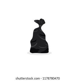 A garbage bag. flat design. Vector illustration of garbage on the street. cleaning and cleanliness in the house. for promotional business card packages, waste baskets in the style of flat design.