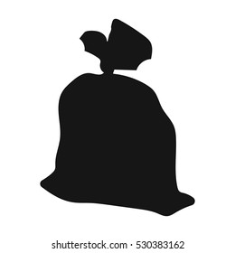 Garbage bag icon in black style isolated on white background. Trash and garbage symbol stock vector illustration.