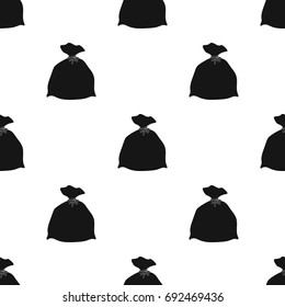 Garbage bag icon in black style isolated on white background. Cleaning symbol stock vector illustration.
