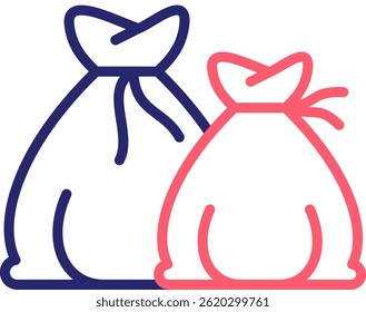 Garbage Bag Icon Color Vector Illustration